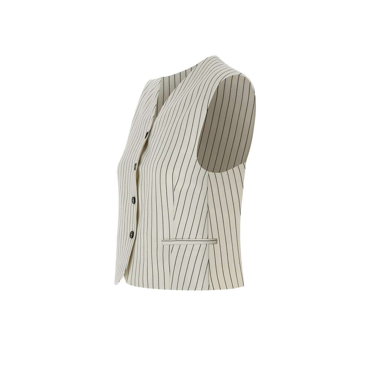 Loulou Studio Vest Adjustable Back Strap Front Pockets In White