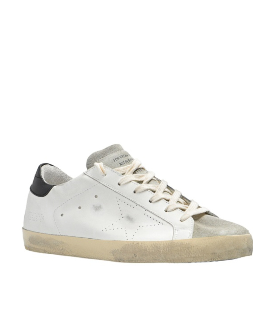 Golden Goose Handmade Leather Sneakers With Perforated Toe Cap In White