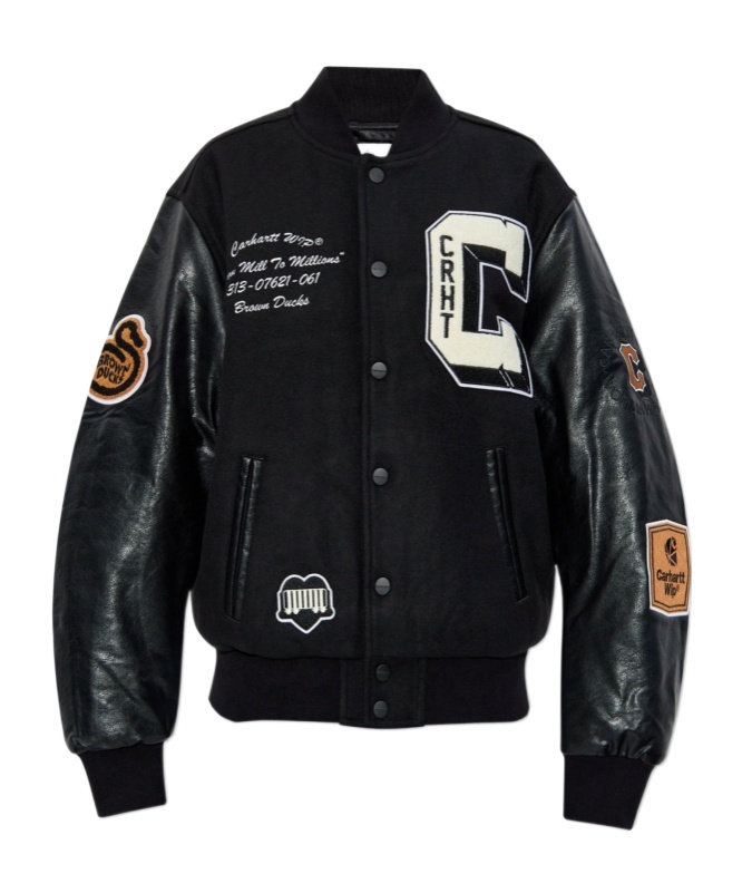 Carhartt Brown Ducks Bomber Jacket In Black