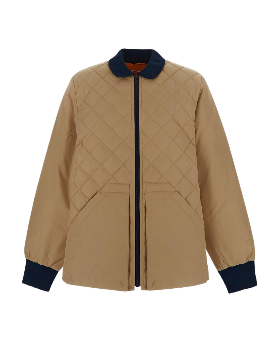 Kenzo Logo Down Jacket In Brown