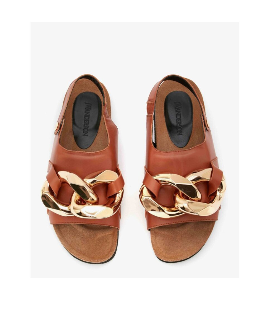 Jw Anderson Woman Sandals Tan Size 8 Calfskin In Brown