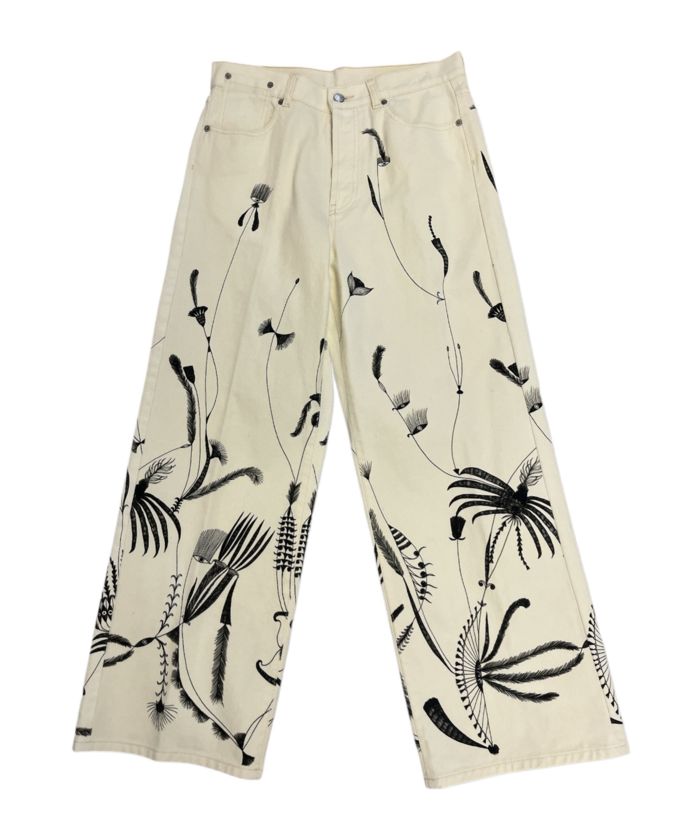 Dries Van Noten Printed Denim Trousers