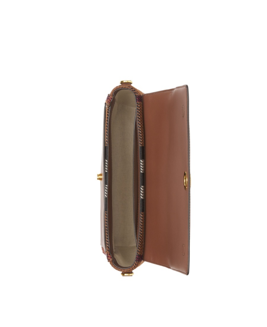 Burberry Check-pattern Crossbody Bag In Brown