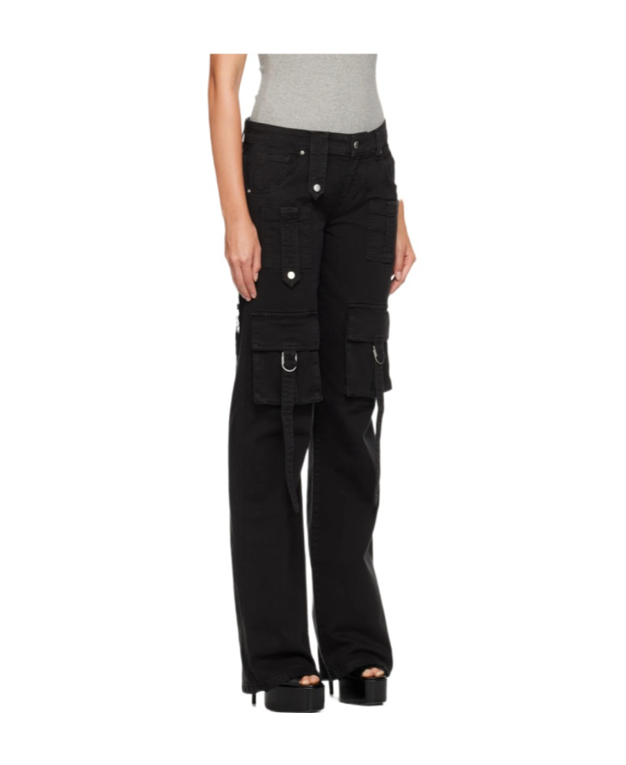 Blumarine Denim Cargo Trousers In Black