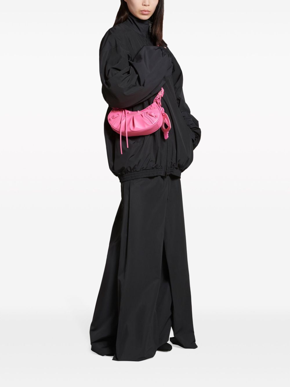 Balenciaga Women Le Cagole Xs Leather Shoulder Bag In Pink