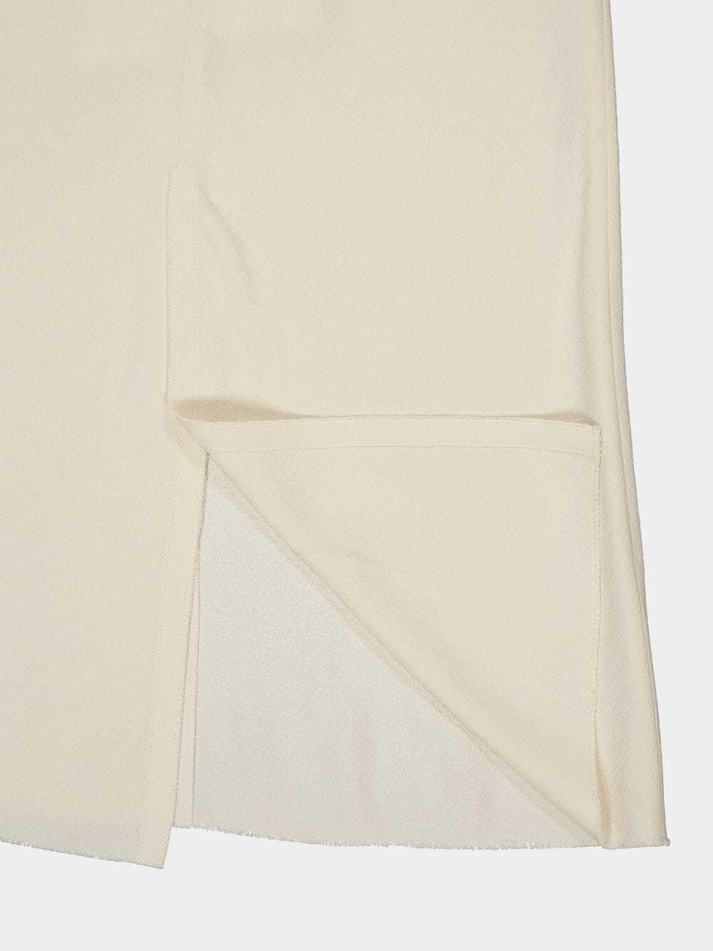 Ami Alexandre Mattiussi Raw-edge Midi Dress In White
