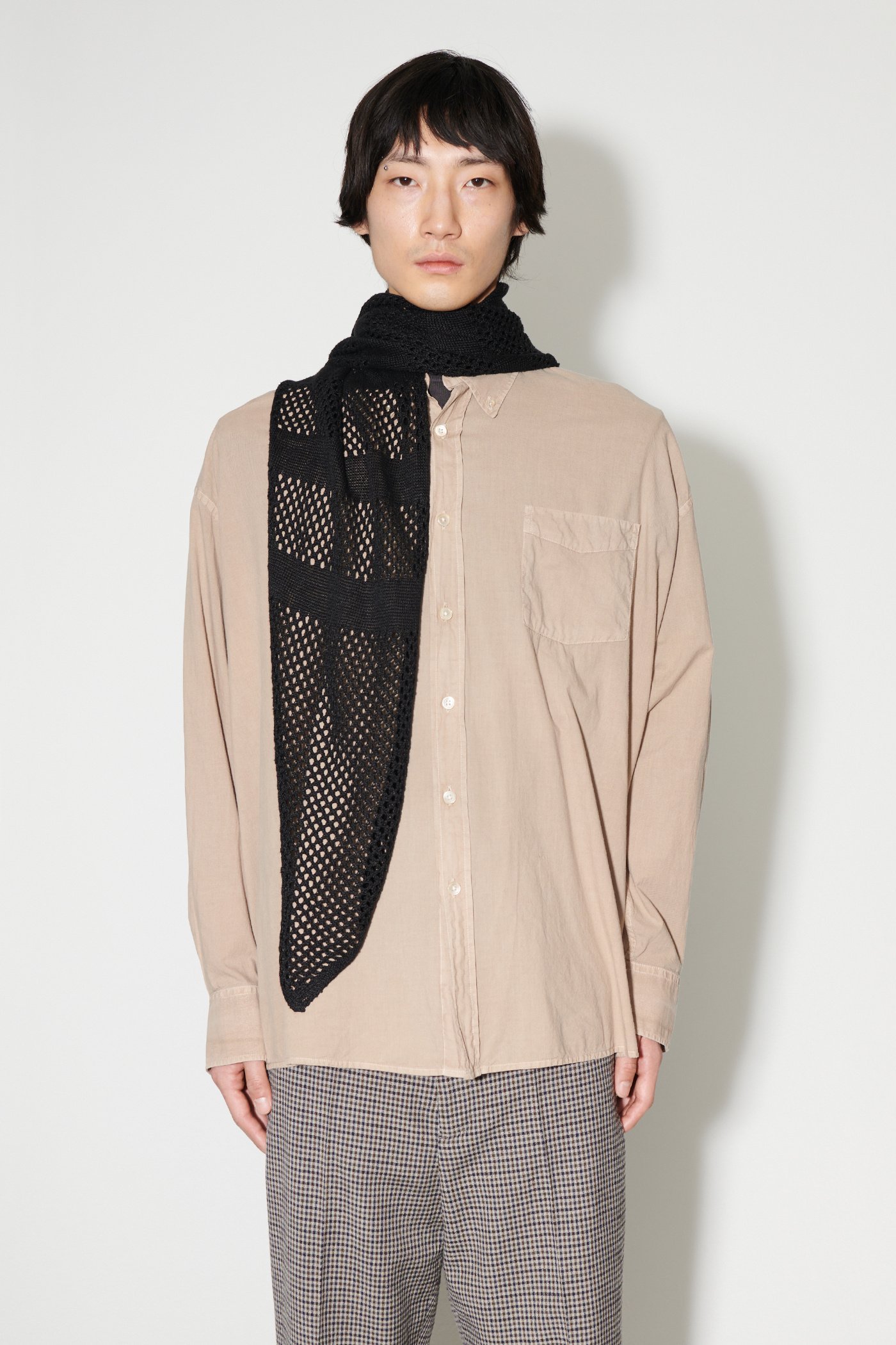 Our Legacy Triangle Open-knit Scarf In Black