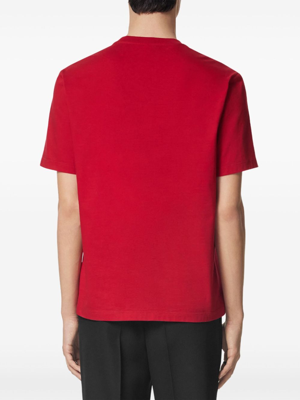 Versace Open-necked Black Shirt In Red