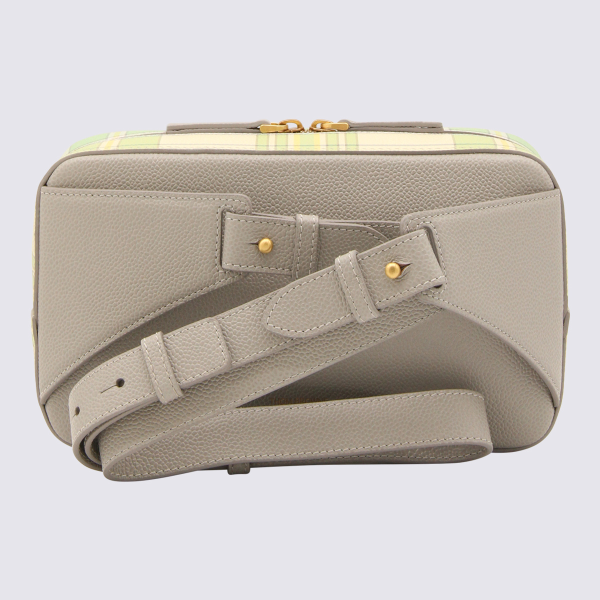 Thom Browne Plaid-check Print Belt Bag In Nude