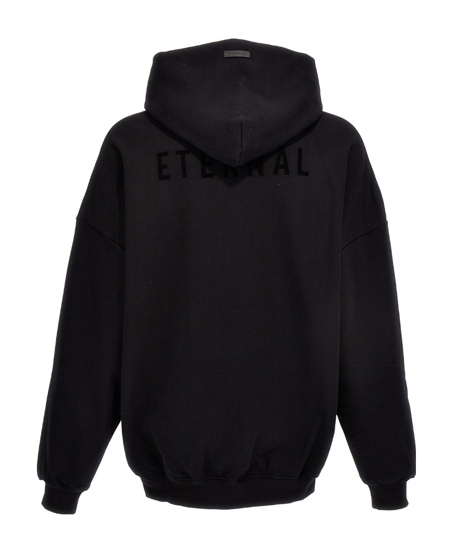 Fear Of God Black Sweatshirt With Hood And Dropped Shoulders In Cotton Blend Man