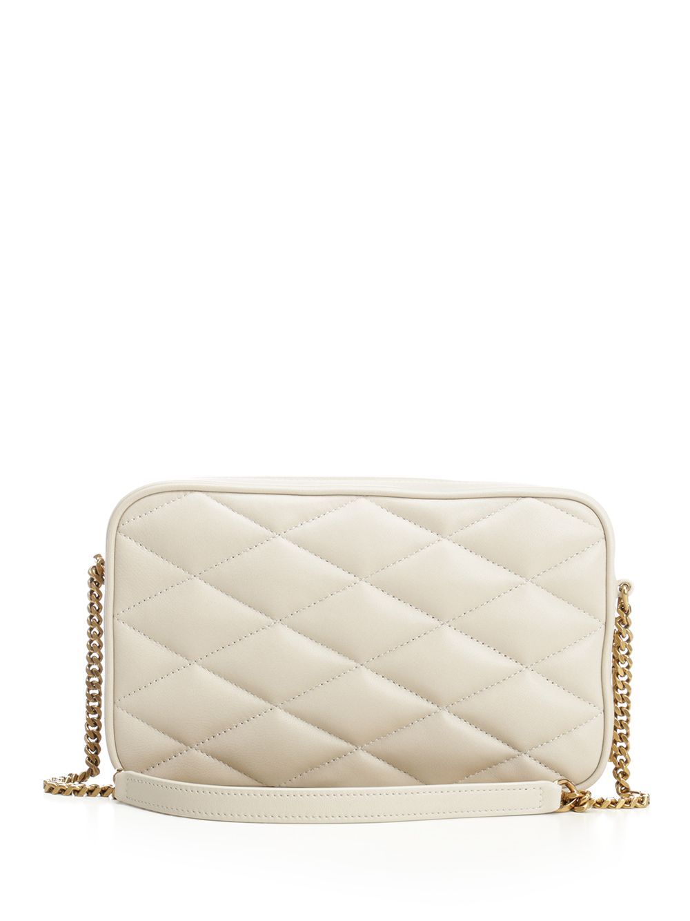 Saint Laurent Quilted Shoulder Bag In White