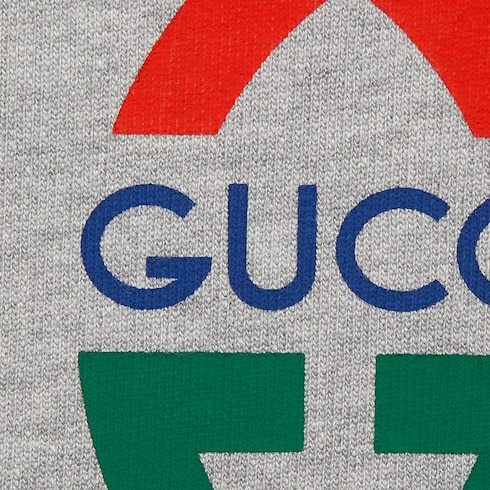 Gucci Grey Logo Cotton Crewneck Sweatshirt In Gray