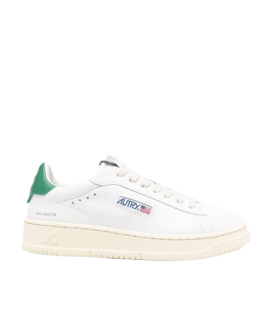 Autry Almond-toe Lace-up Sneakers In White