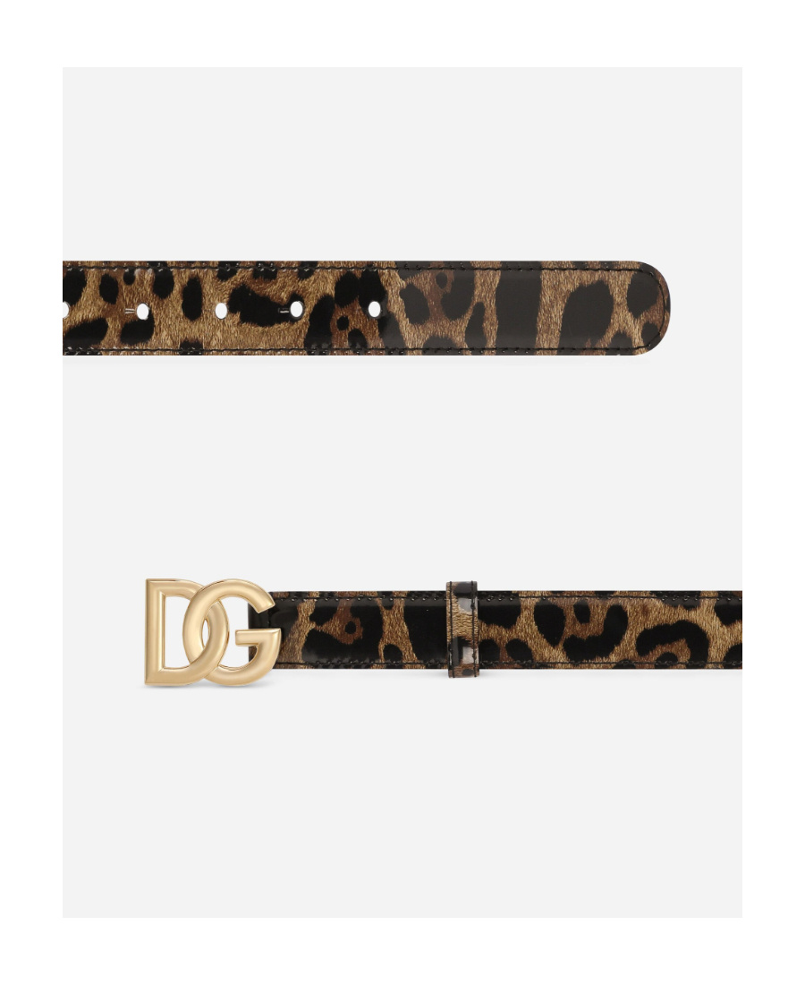 Dolce & Gabbana Dolce Gabbana X Kim Leopard-printed Buckle Belt In Black