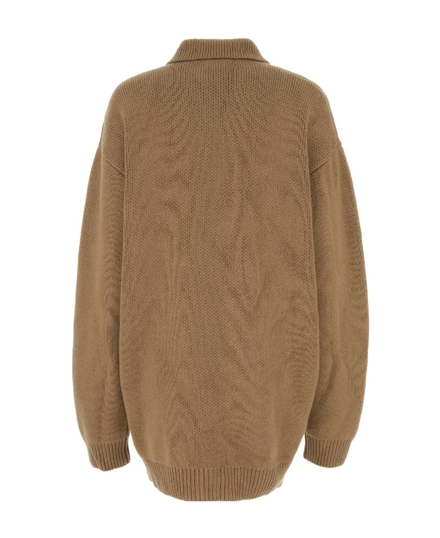 Prada Cardigan In Cashmere Biscotto  Donna In Camel Brown