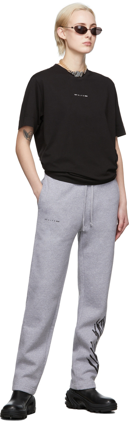 Alyx Script Sweatpants Grey In Gray