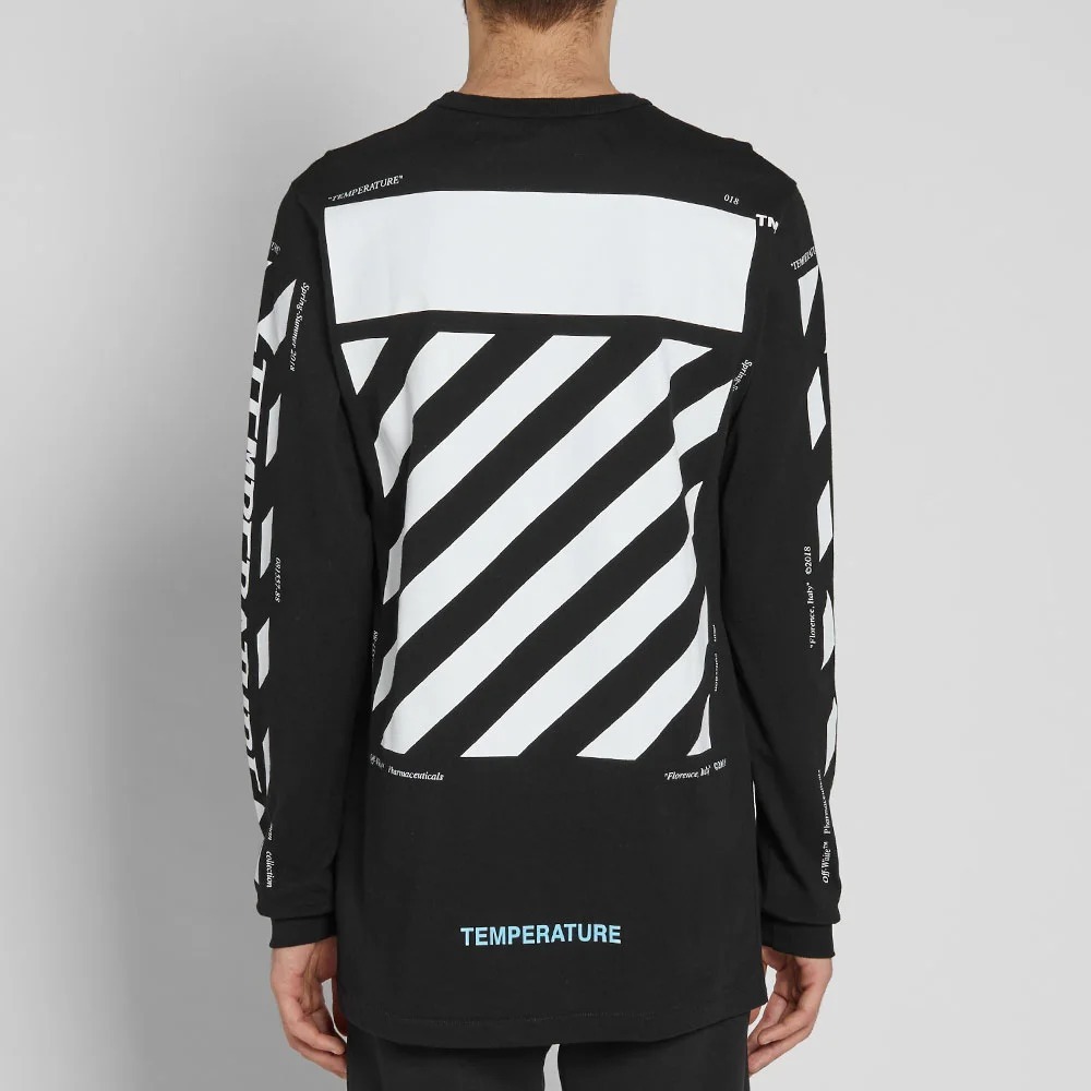 Off-white Striped Long-sleeved T-shirt In Black