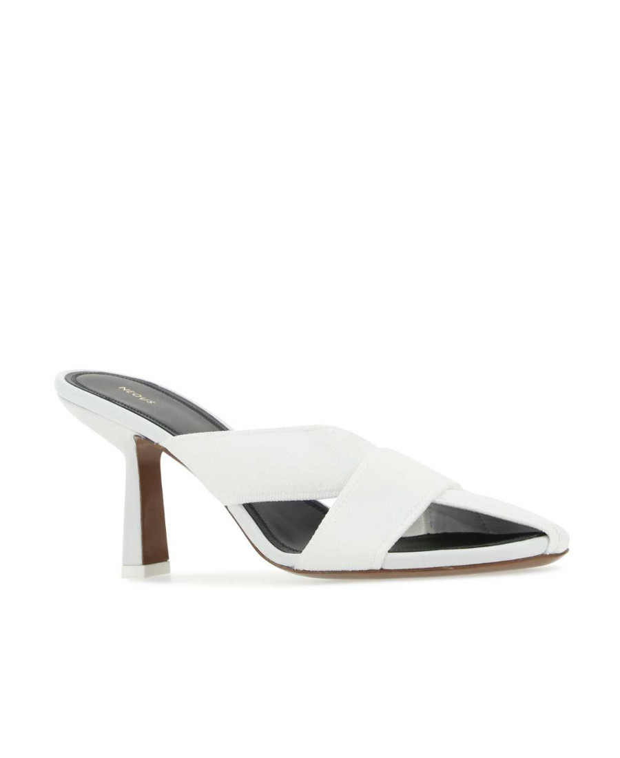 Neous Ogma Knit Cut Out Detailed Mules In White