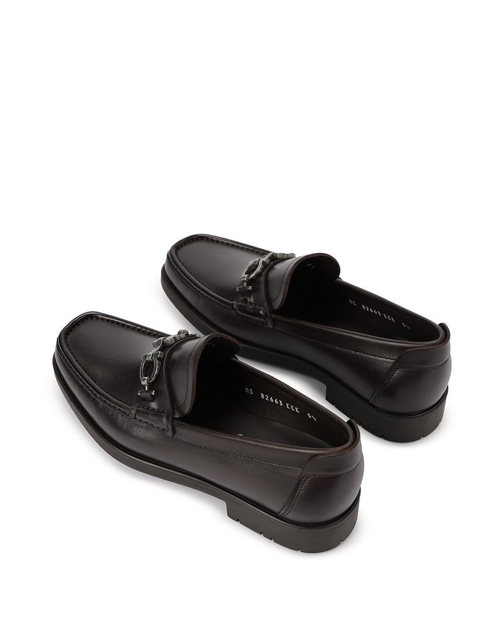 Ferragamo Leather David Loafer With Gancini Hook For Men In Black