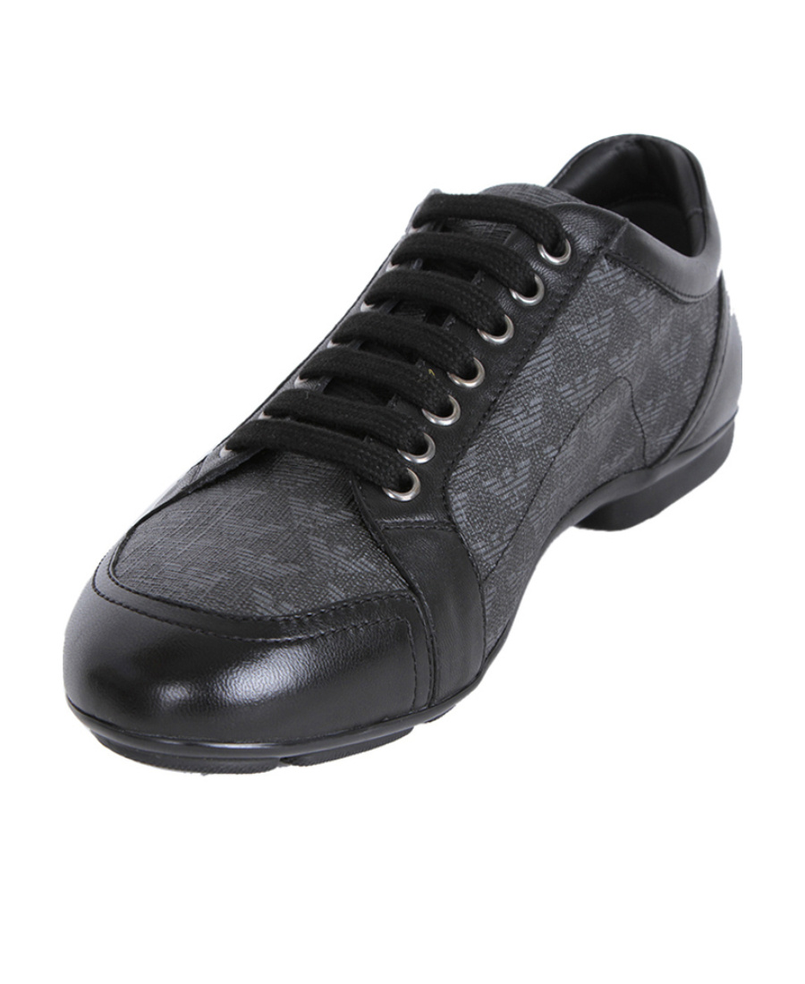 Emporio Armani Logo Lace Up Casual Sports Shoes In Black