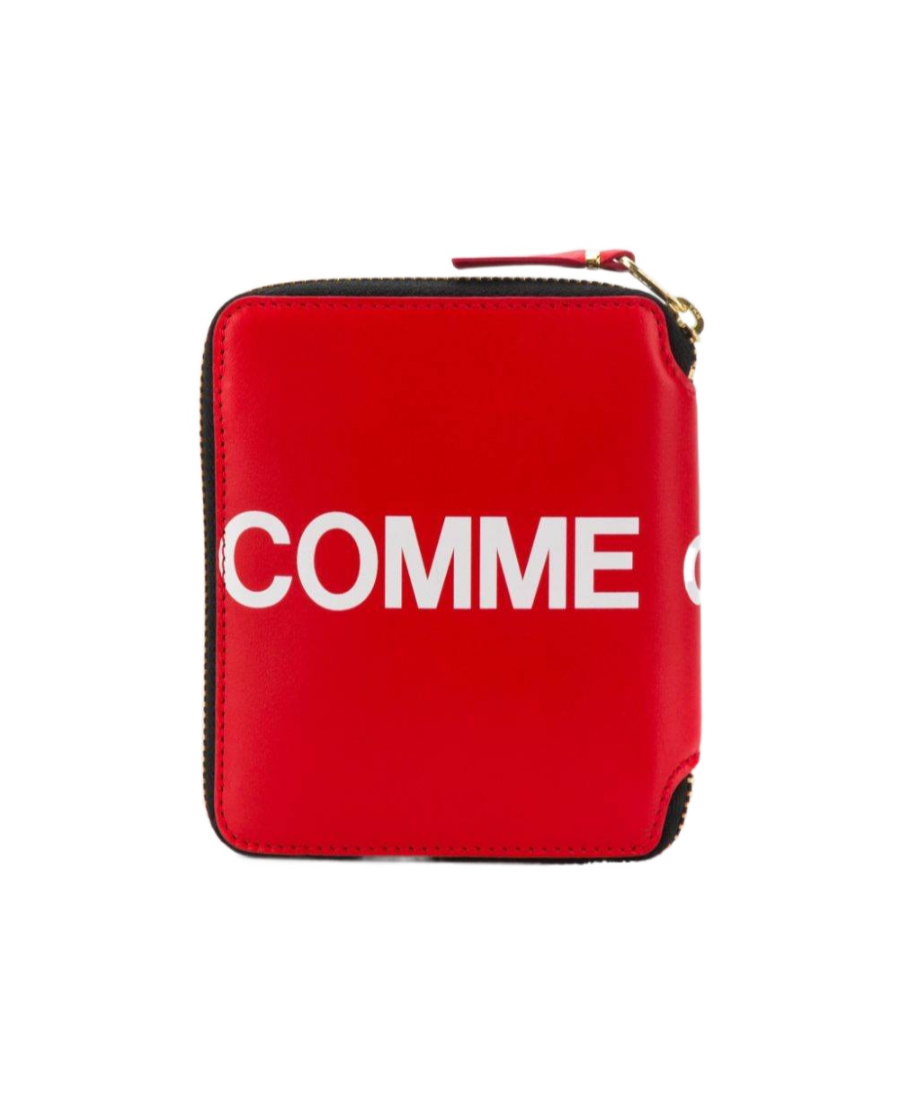 Comme Des Garçons Logo Print Wallet In Red