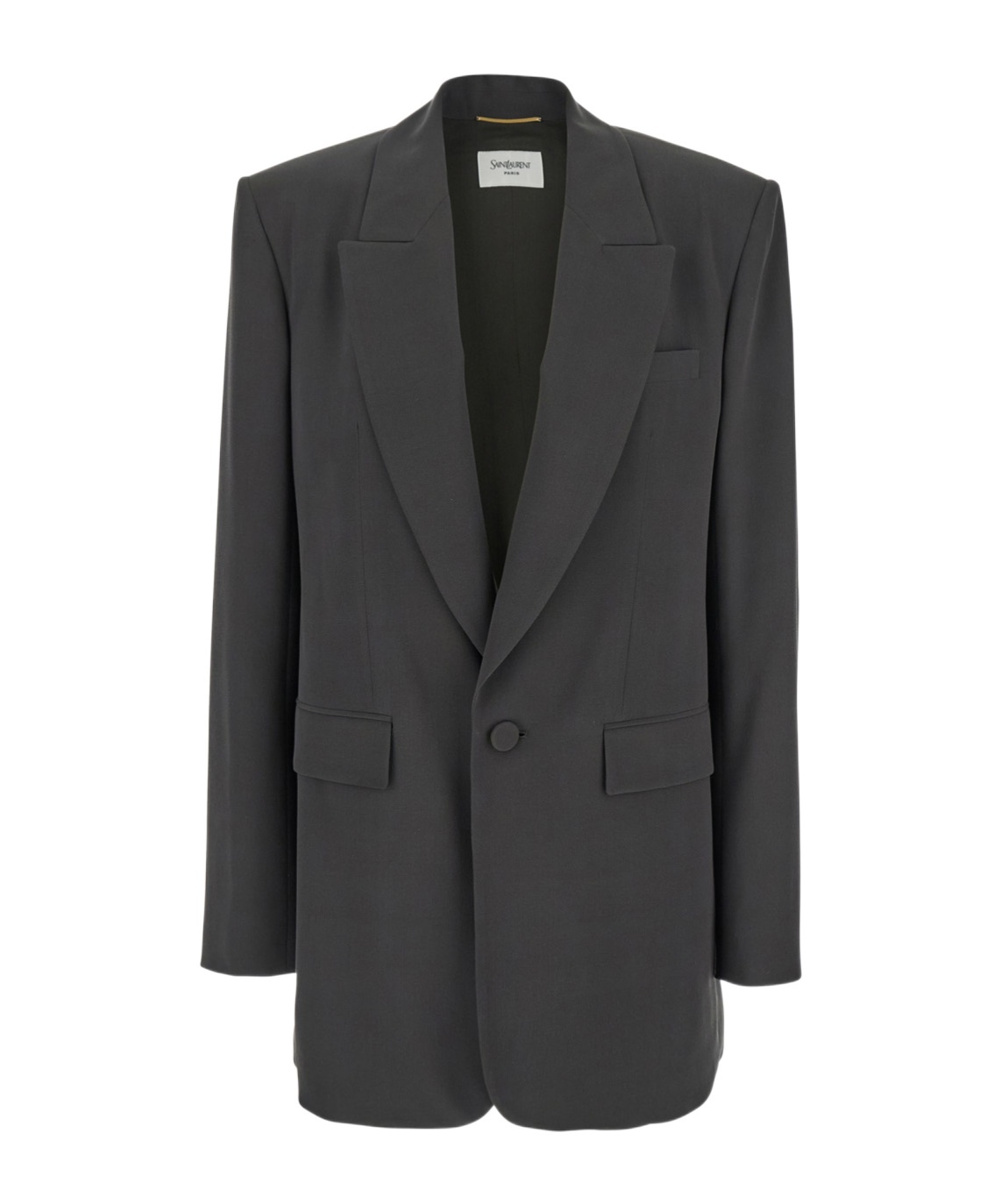 Saint Laurent Veste Tailleur Hyper Crepe Mousse De Soie In Black