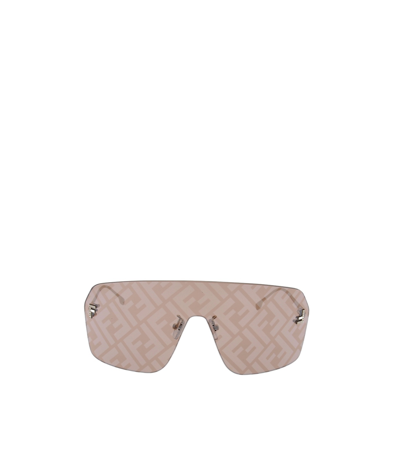 Fendi First Crystal Rectangular Sunglasses, 139mm In Nude
