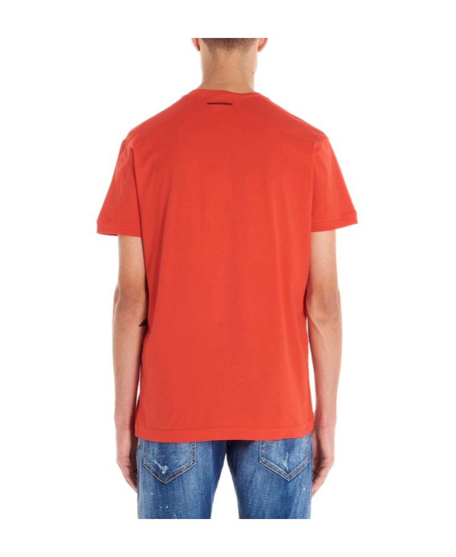 Dsquared2 Circle Logo Printed T-shirt In Red