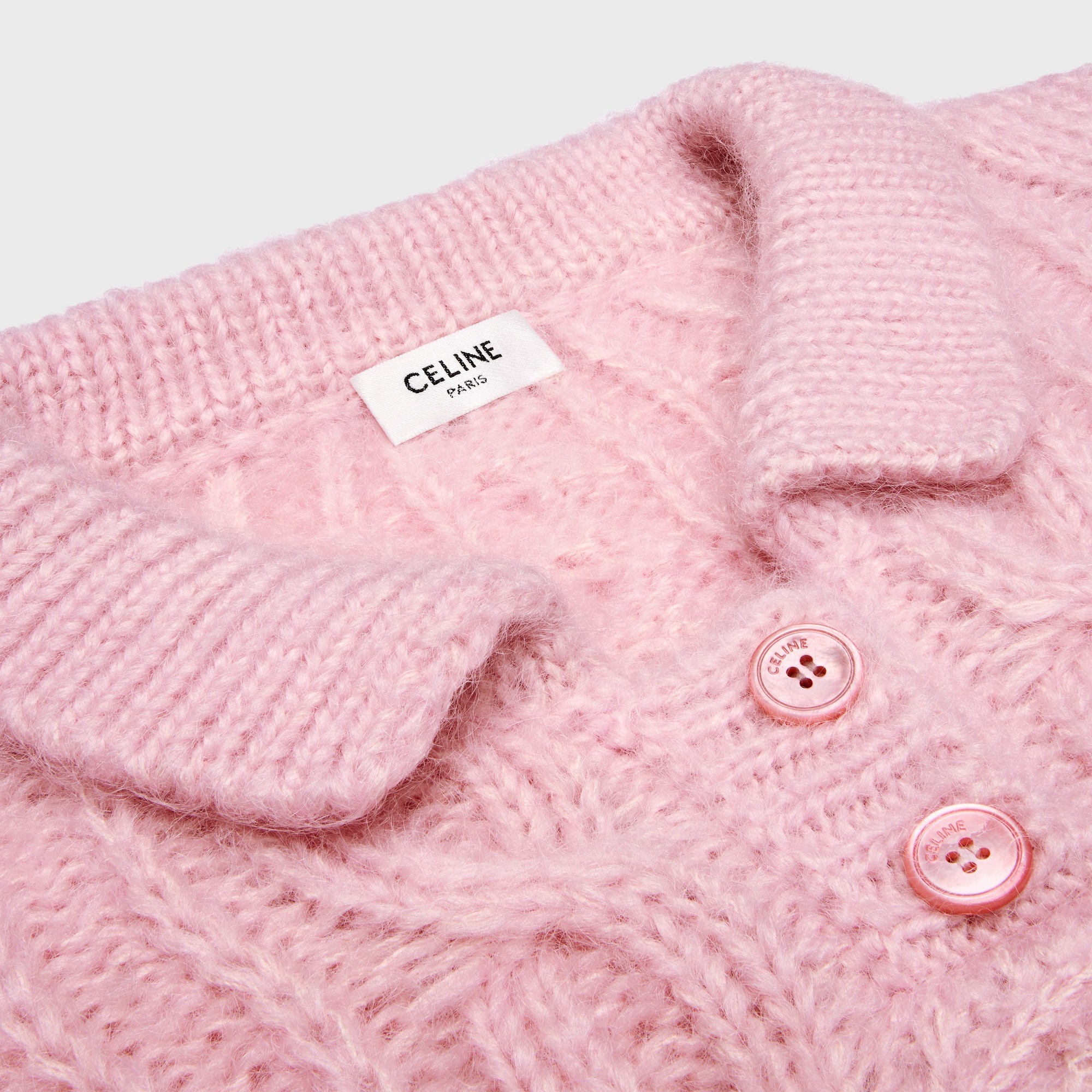 Celine Sweater In Aran Mohair And Wool In Pink