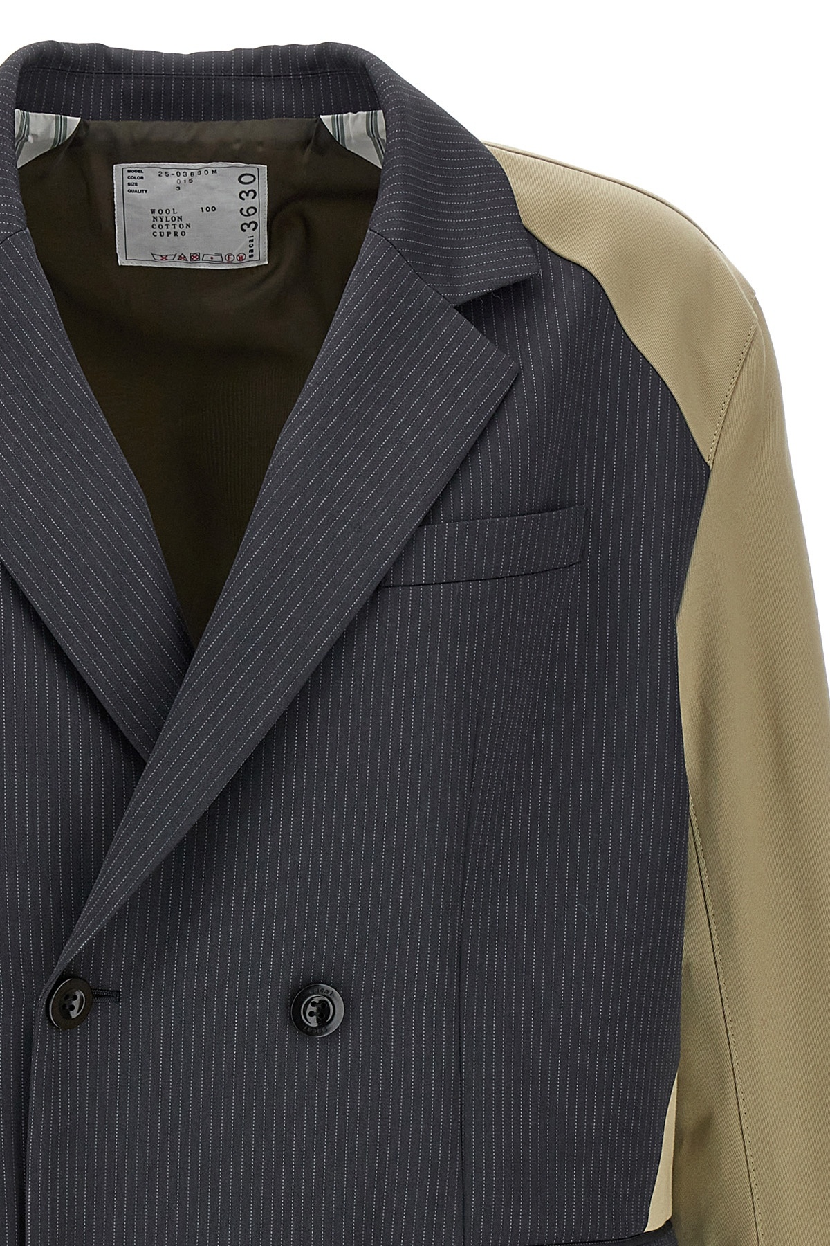 Sacai Doeskin Mix Jacket In Black
