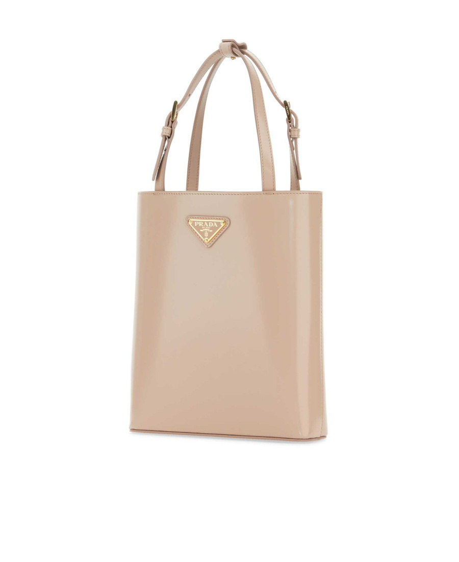 Prada Small Antique Nappa Leather Tote Bag In Nude
