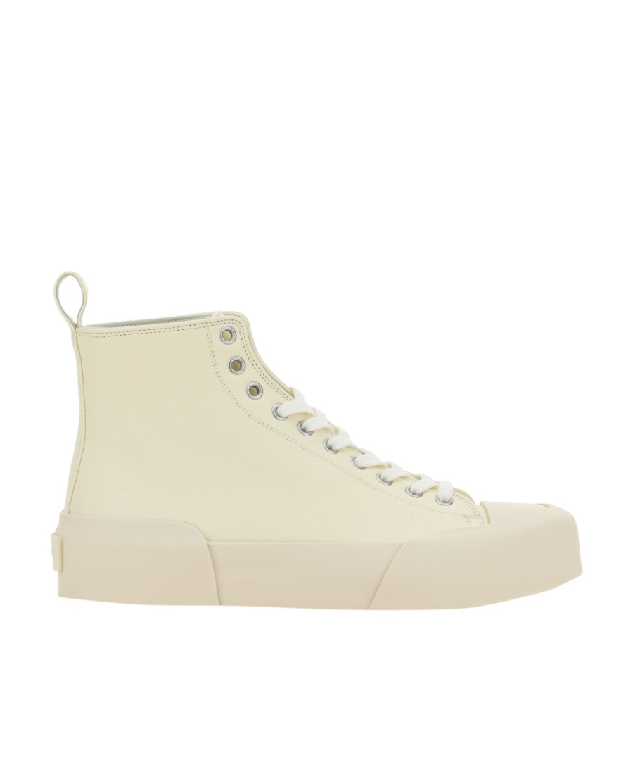 Jil Sander Leather High-top Sneakers For Women In Nude