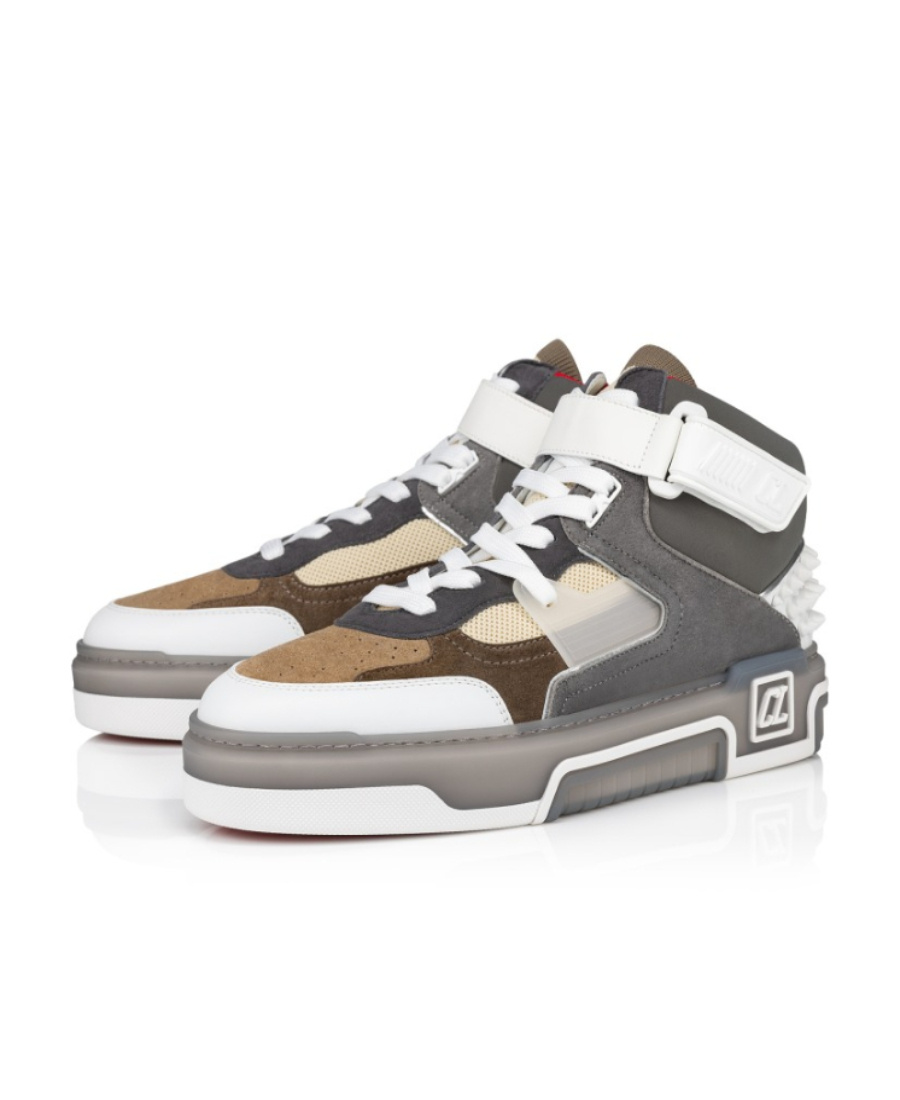 Christian Louboutin Lace Up High Upper Board Shoes In Gray