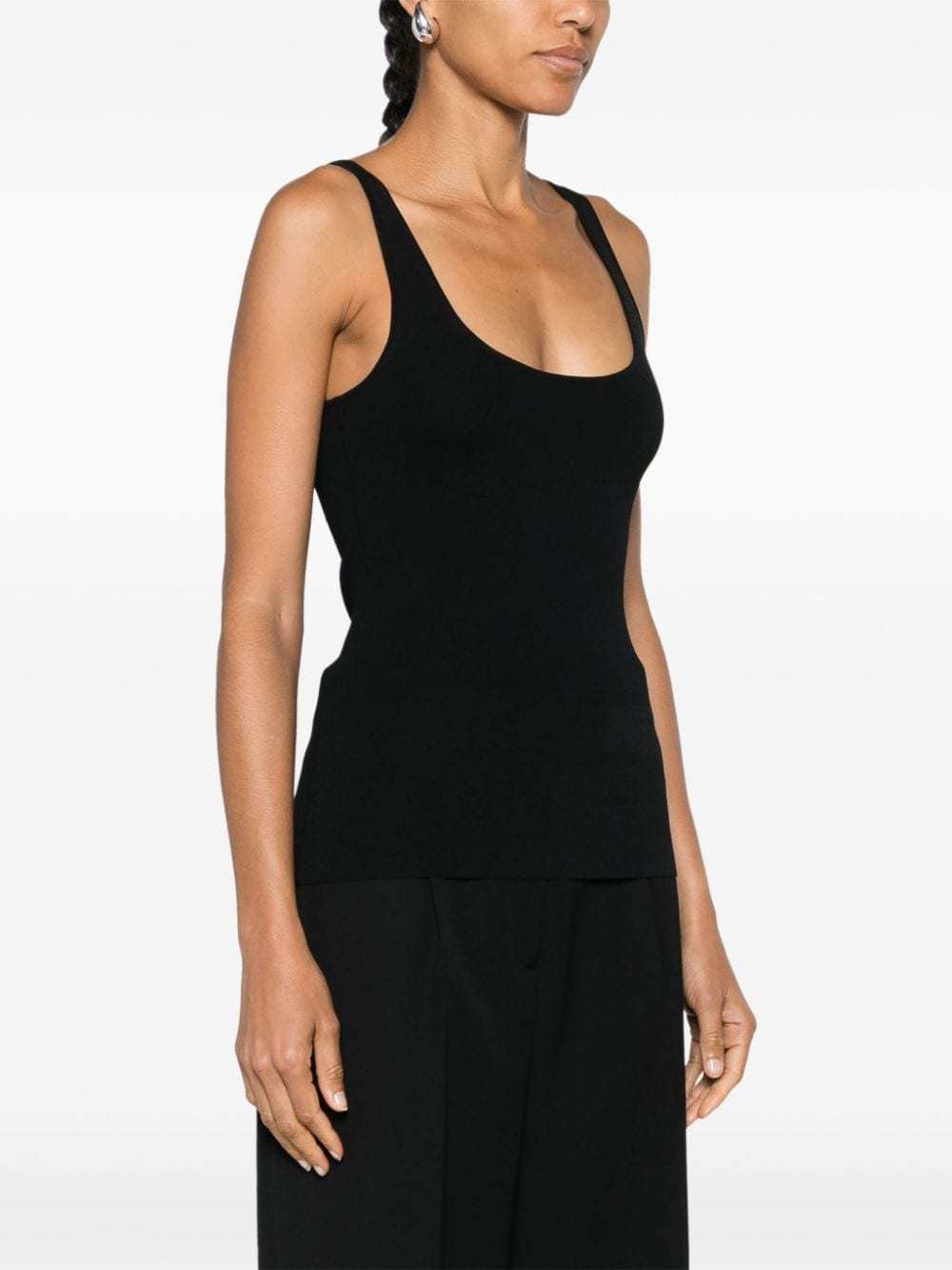 Shop Totême Fine-knit Tank Top In Black