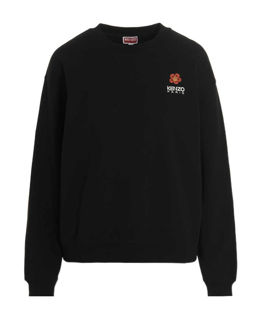 Kenzo Logo Embroidered Crewneck Sweatshirt In Black