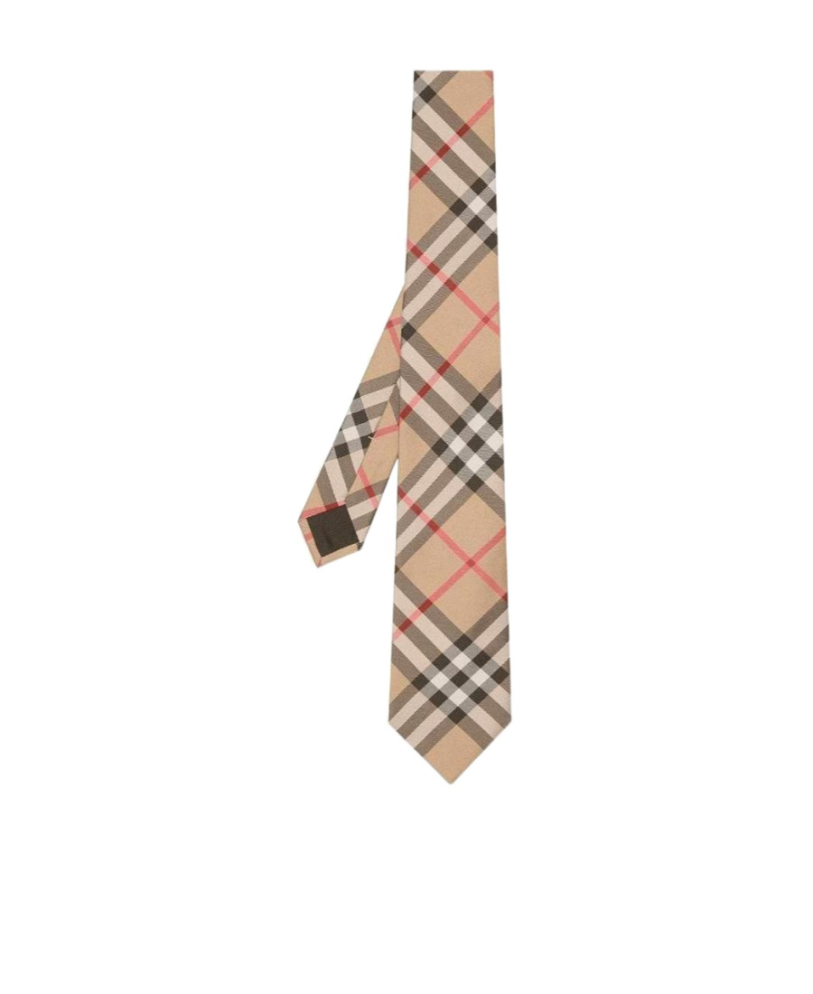 Burberry Modern Cut Vintage Check Silk Tie In Nude