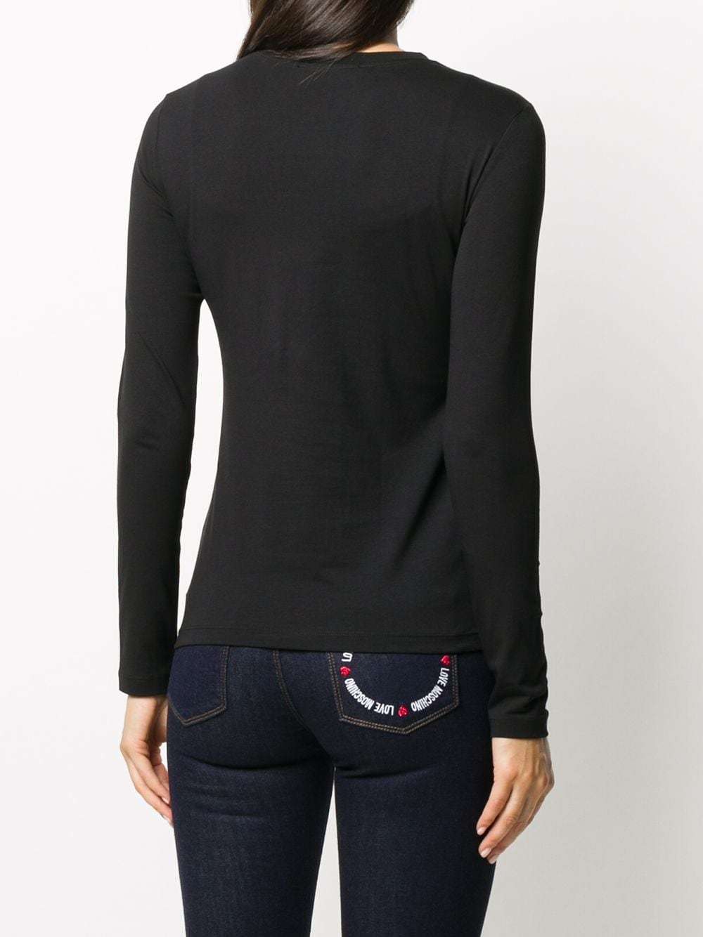 Moschino Logo Long-sleeved T-shirt In Black