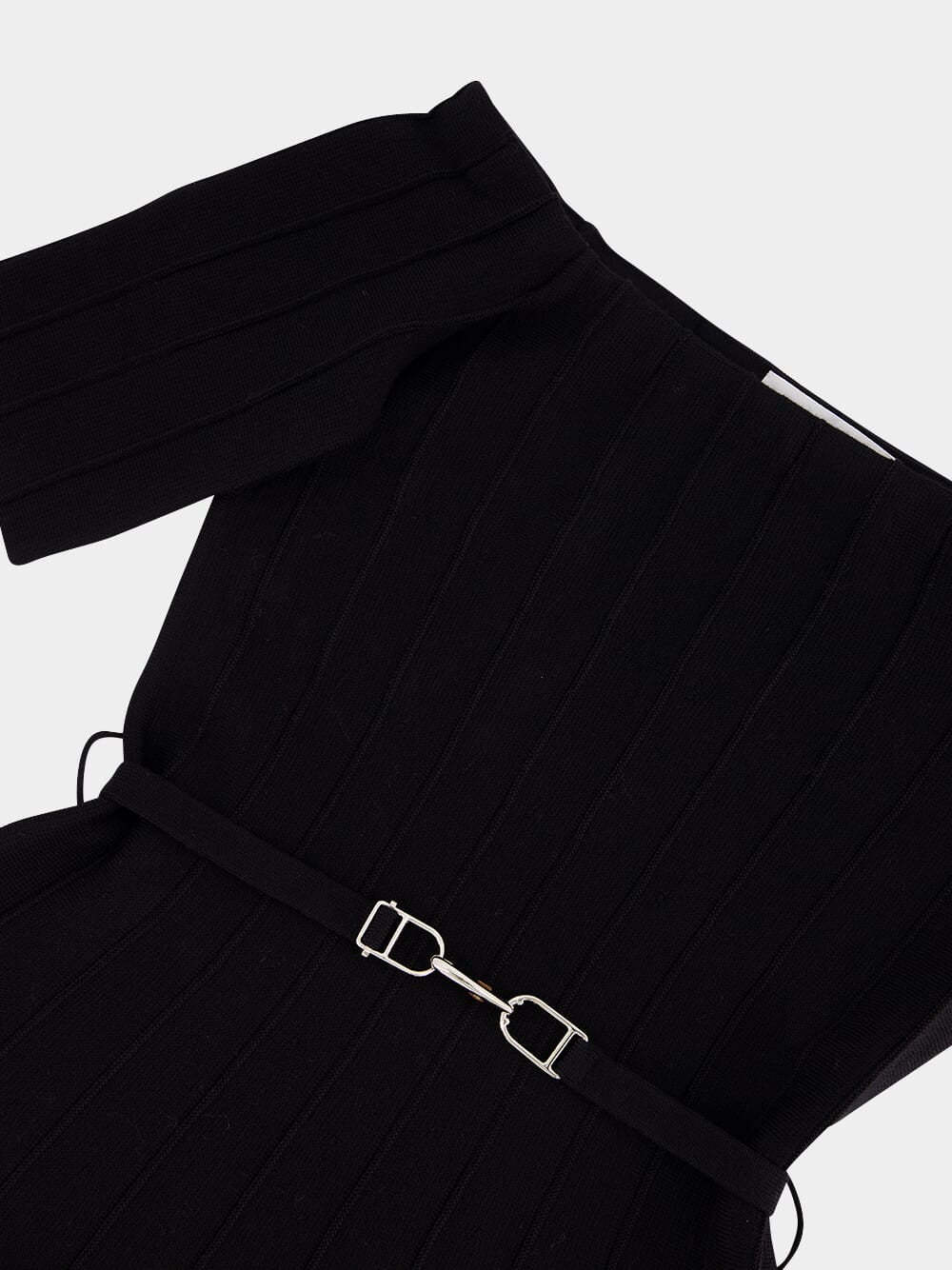 Gabriela Hearst Kurt Pleated Knit Dress In Black Merino Wool In Black