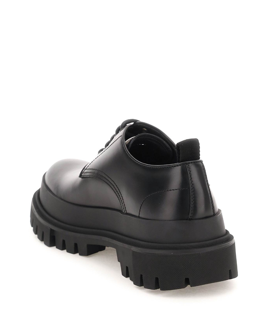 DOLCE & GABBANA DOLCE  GABBANA LOGO-PLAQUE LACE-UP DERBY SHOES