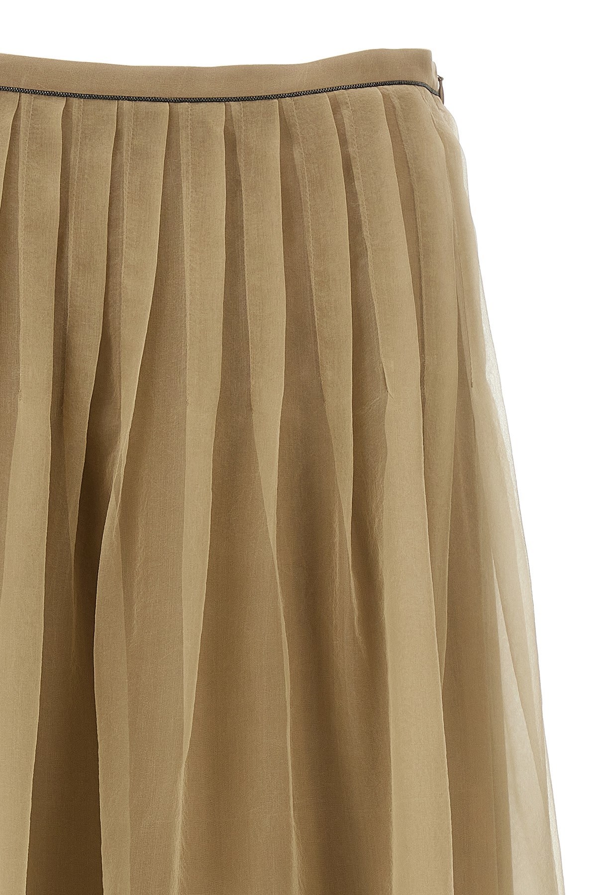 Shop Brunello Cucinelli Tulle Skirt In Green