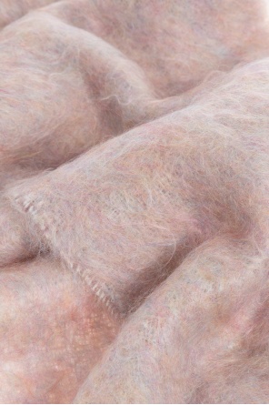 Acne Studios Pink Wool Scarf With Logo In Brown