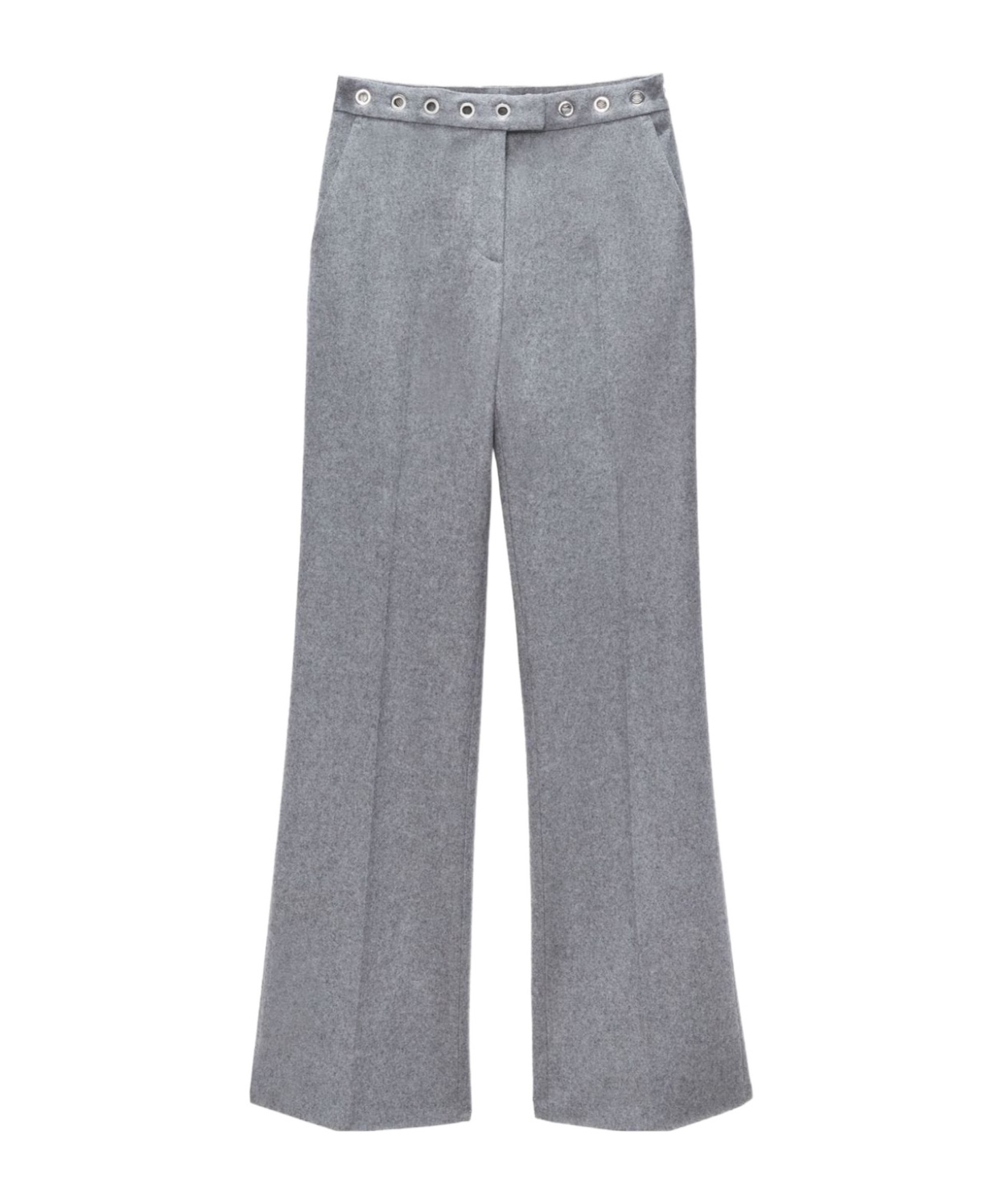 Msgm Eyelet-detail Tailored Trousers In Gray