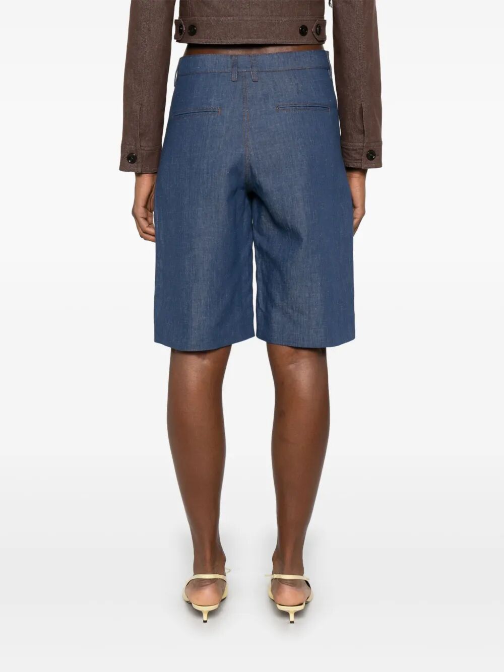 Max Mara Denim Shorts With Belt Loops In Blue