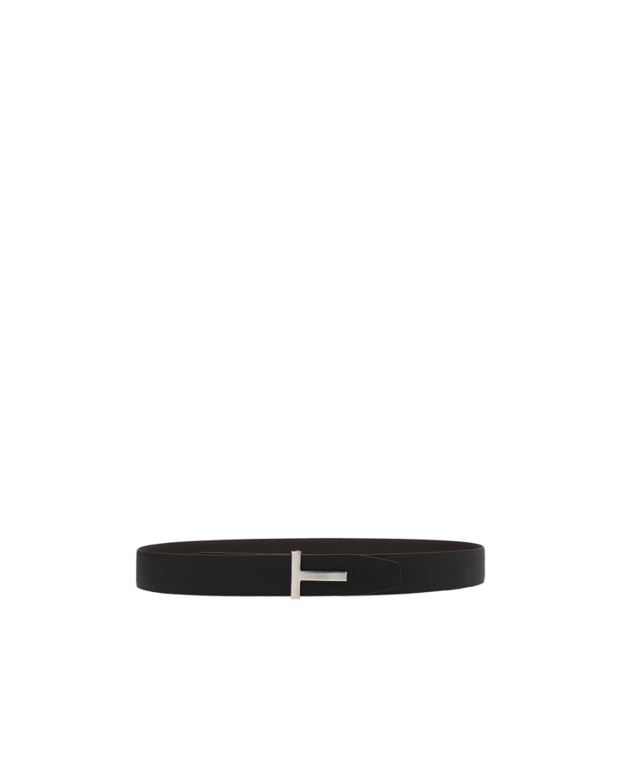Tom Ford Men Logo Reversible Belt In Black