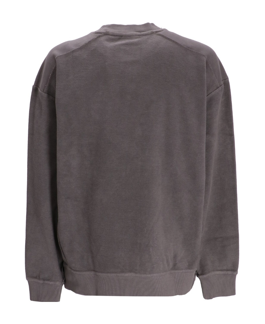 Shop Hugo Boss Logo-embroidered Faded Cotton Sweatshirt In Black