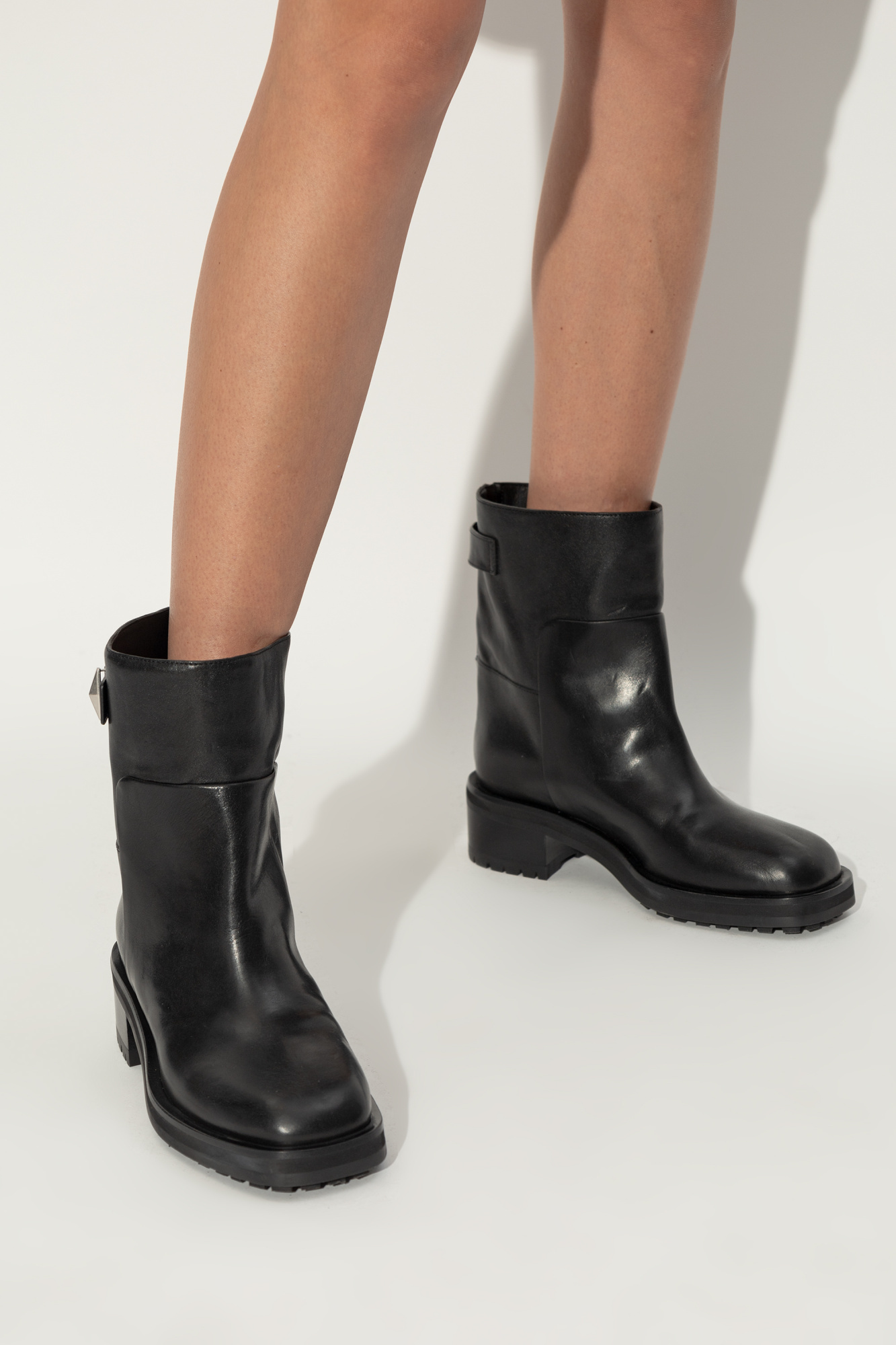Jimmy Choo 'brooklyn' Black Ankle Boots With Buckle In Black