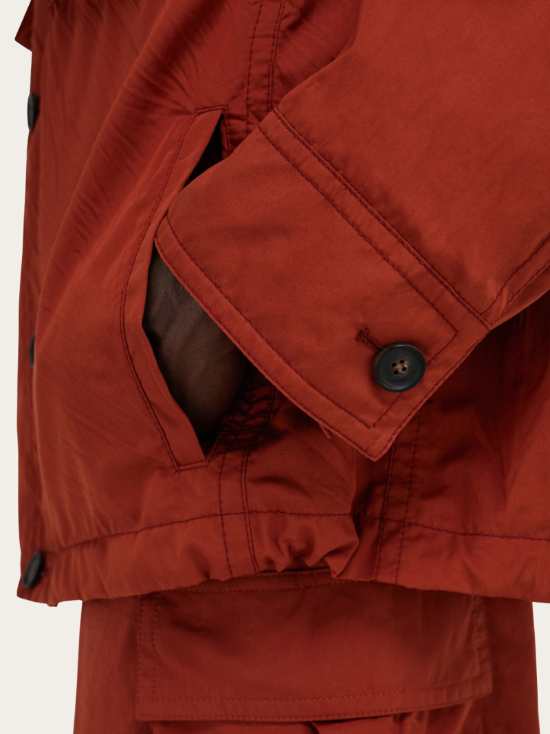 Ferragamo Hooded Jacket In Red