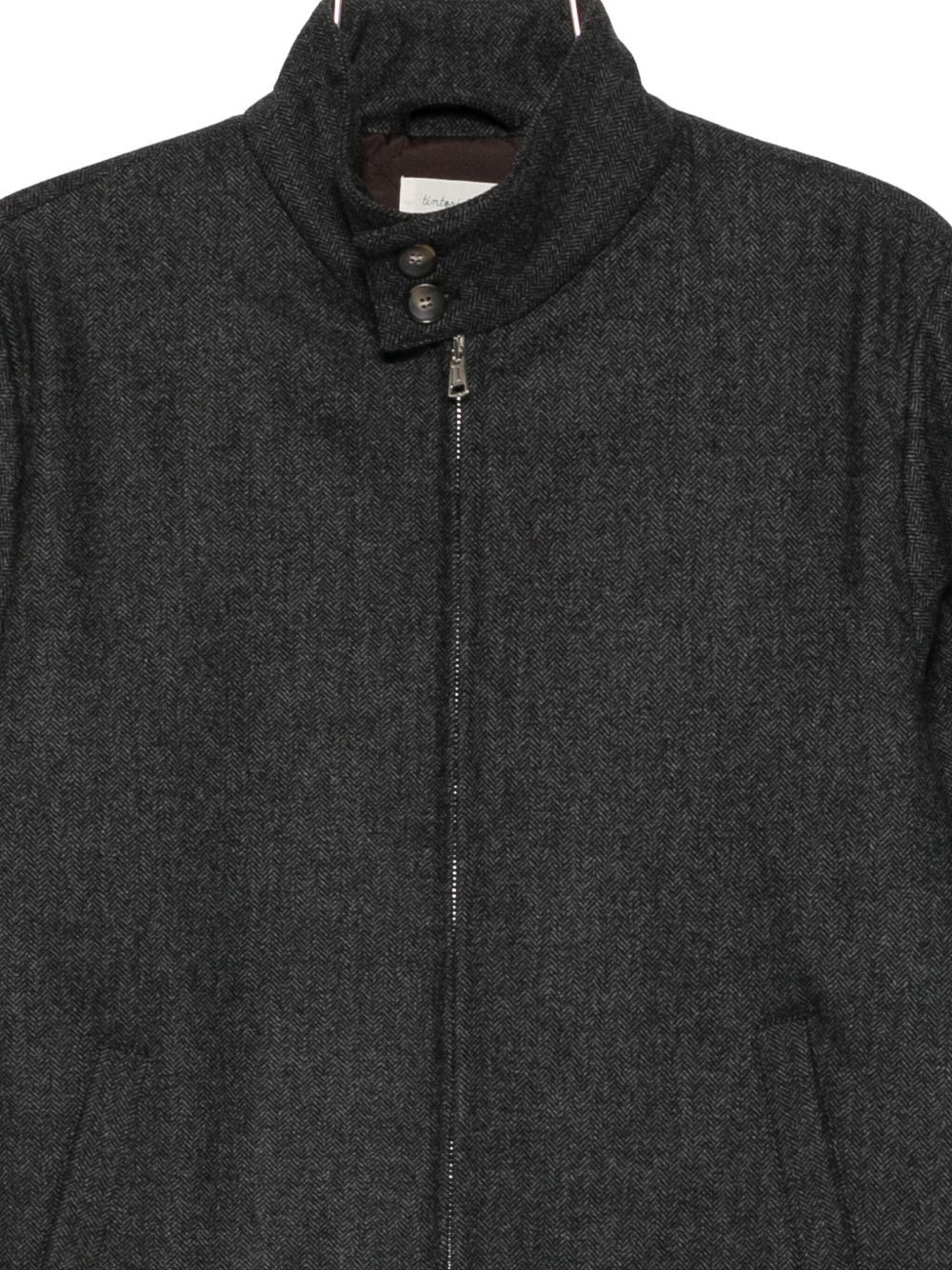 Tintoria Mattei 954 Zip-up Herringbone Jacket In Black