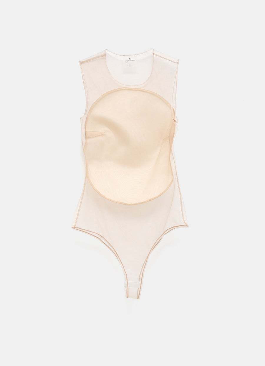 Courrèges Sheer-panel Bodysuit In White