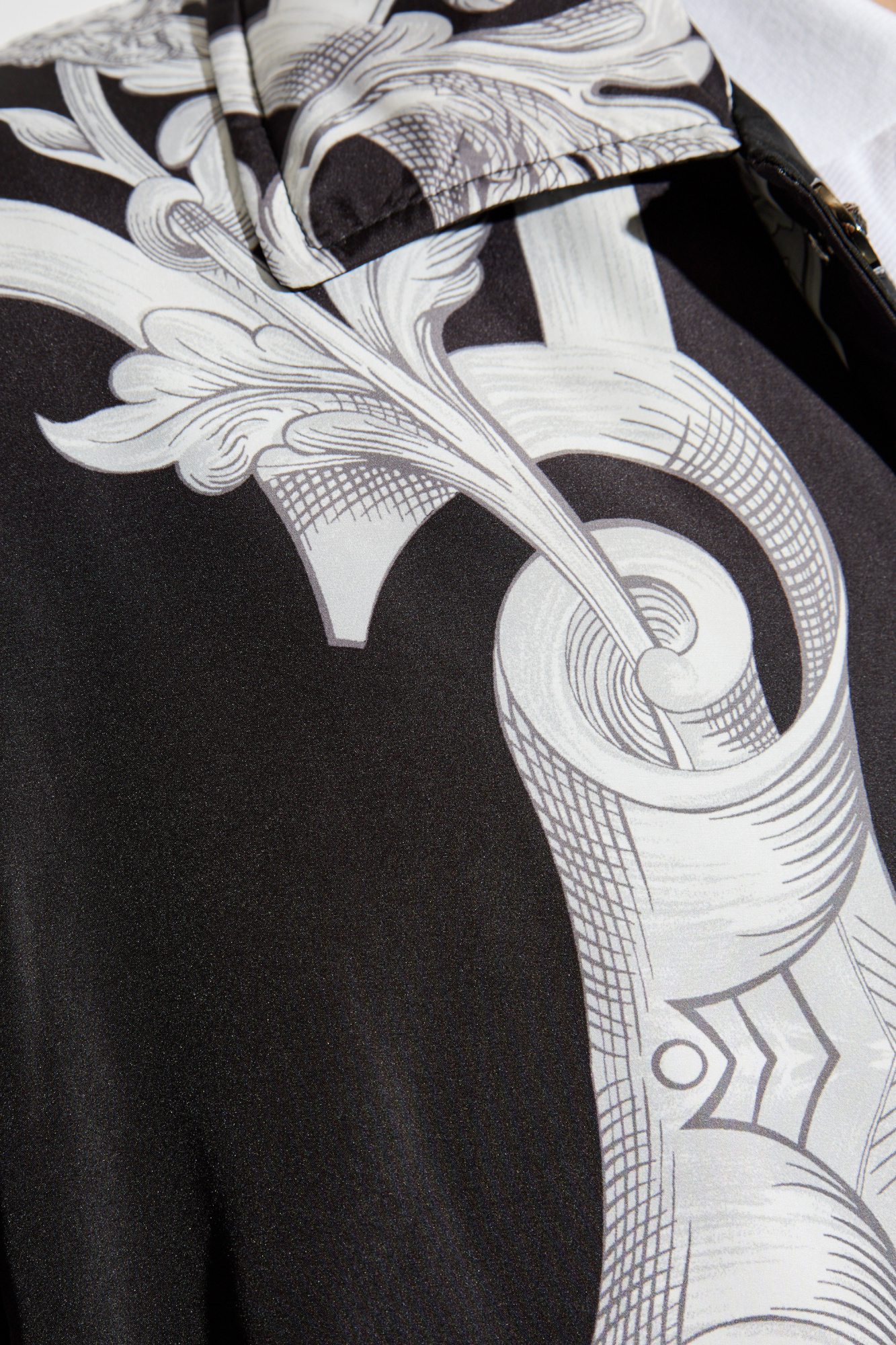 Versace Reversible Black Jacket With Baroque Print
